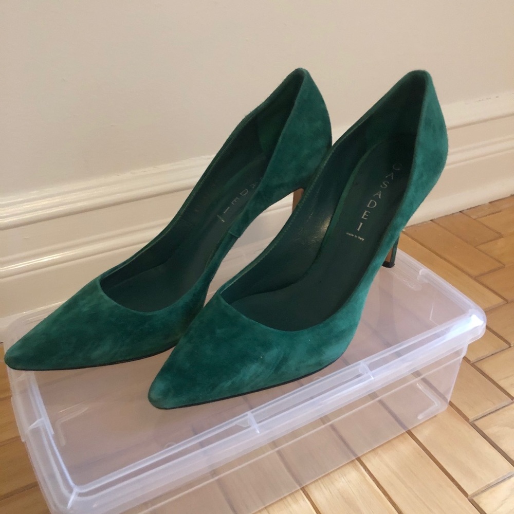 💚Casadei💚 Emerald Suede Pumps